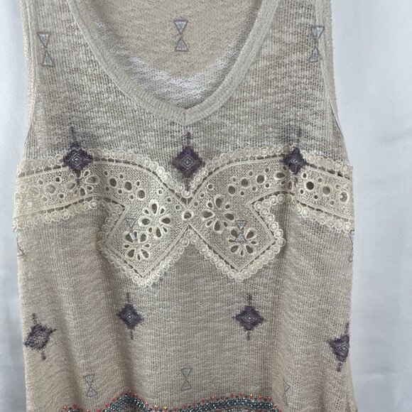 Vocal Embellished Crochet & Jewell Lightweight Dress Womens Size M - Picture 2 of 10
